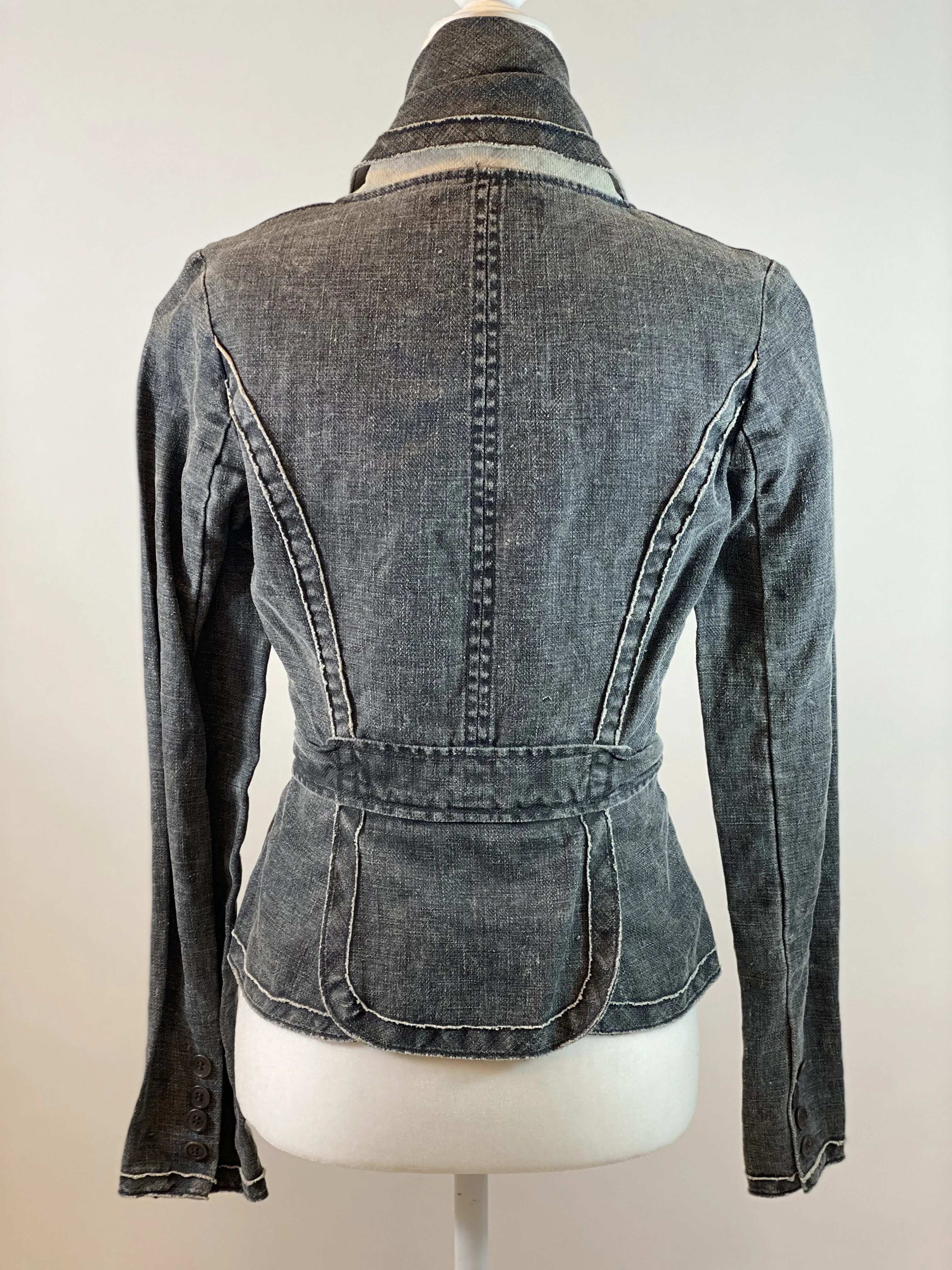 00's Faded Black Denim Blazer by BCBG