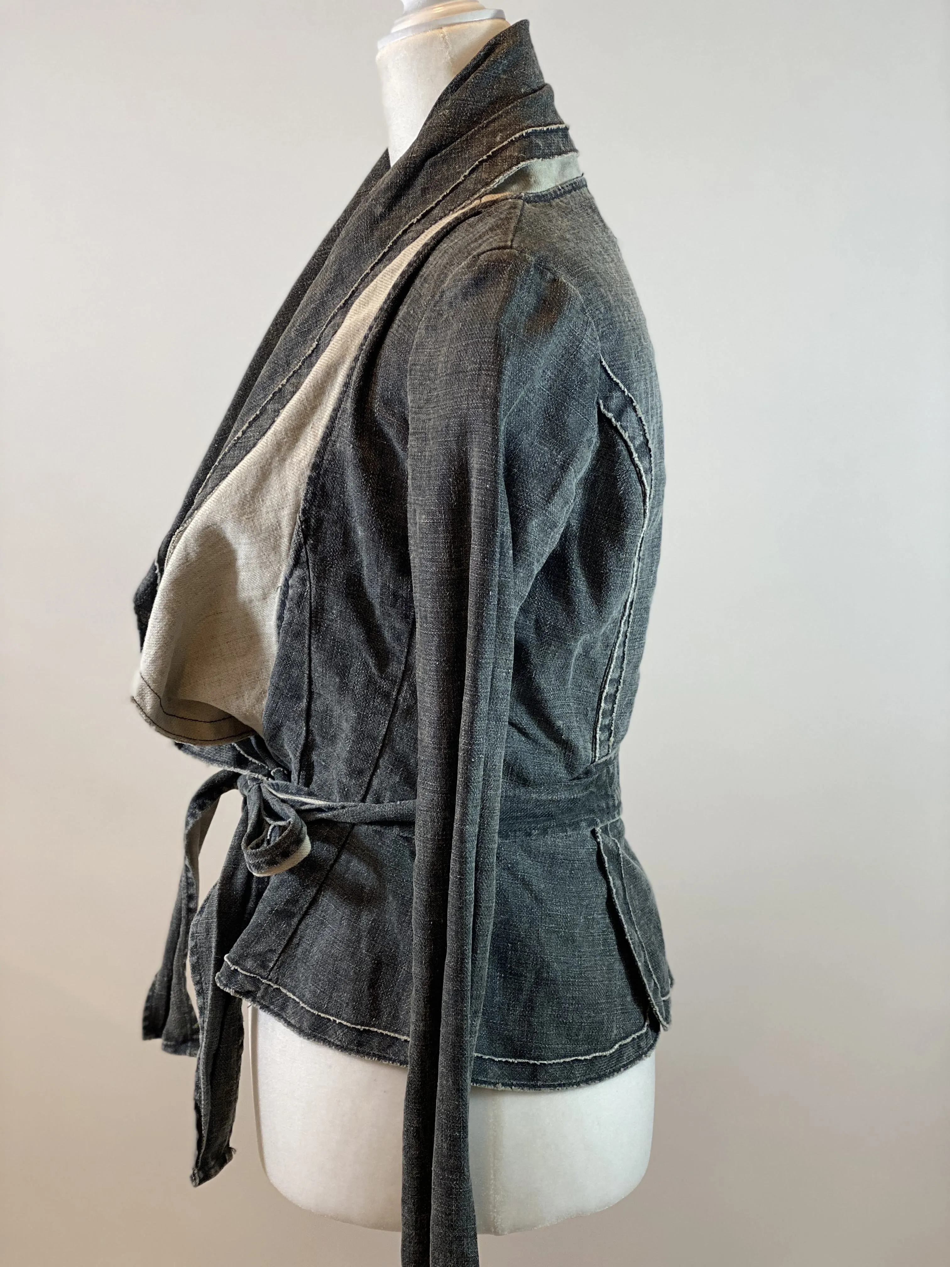 00's Faded Black Denim Blazer by BCBG