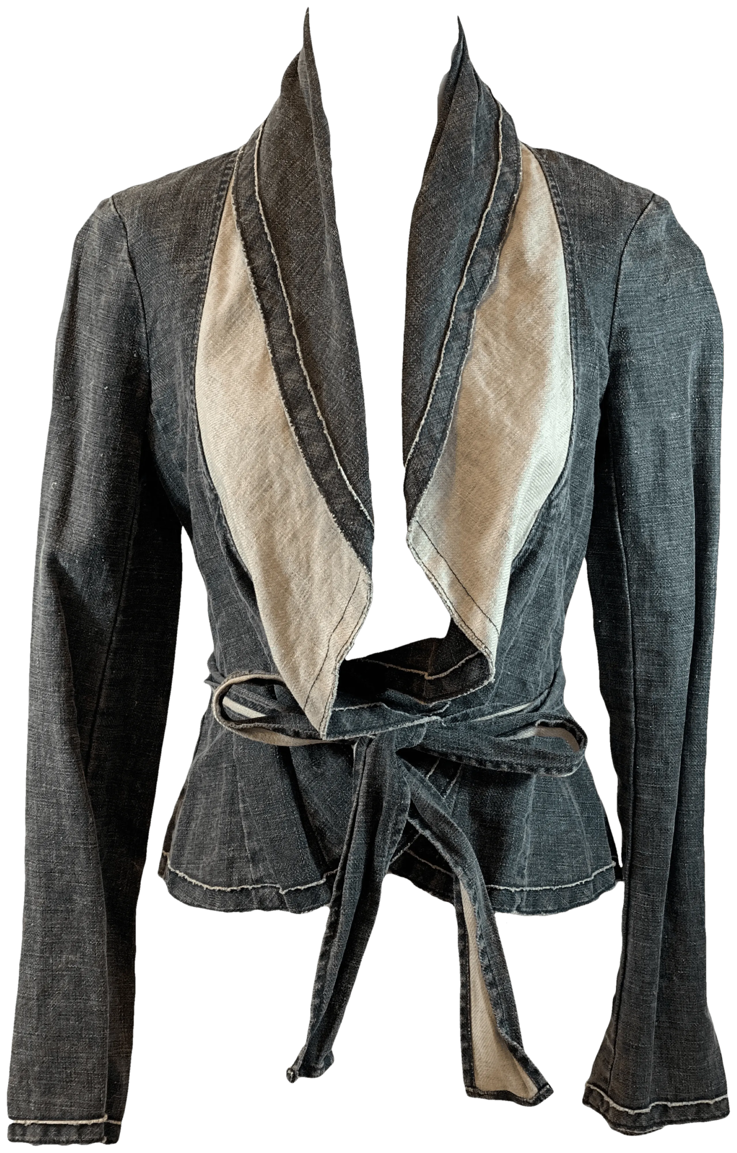 00's Faded Black Denim Blazer by BCBG