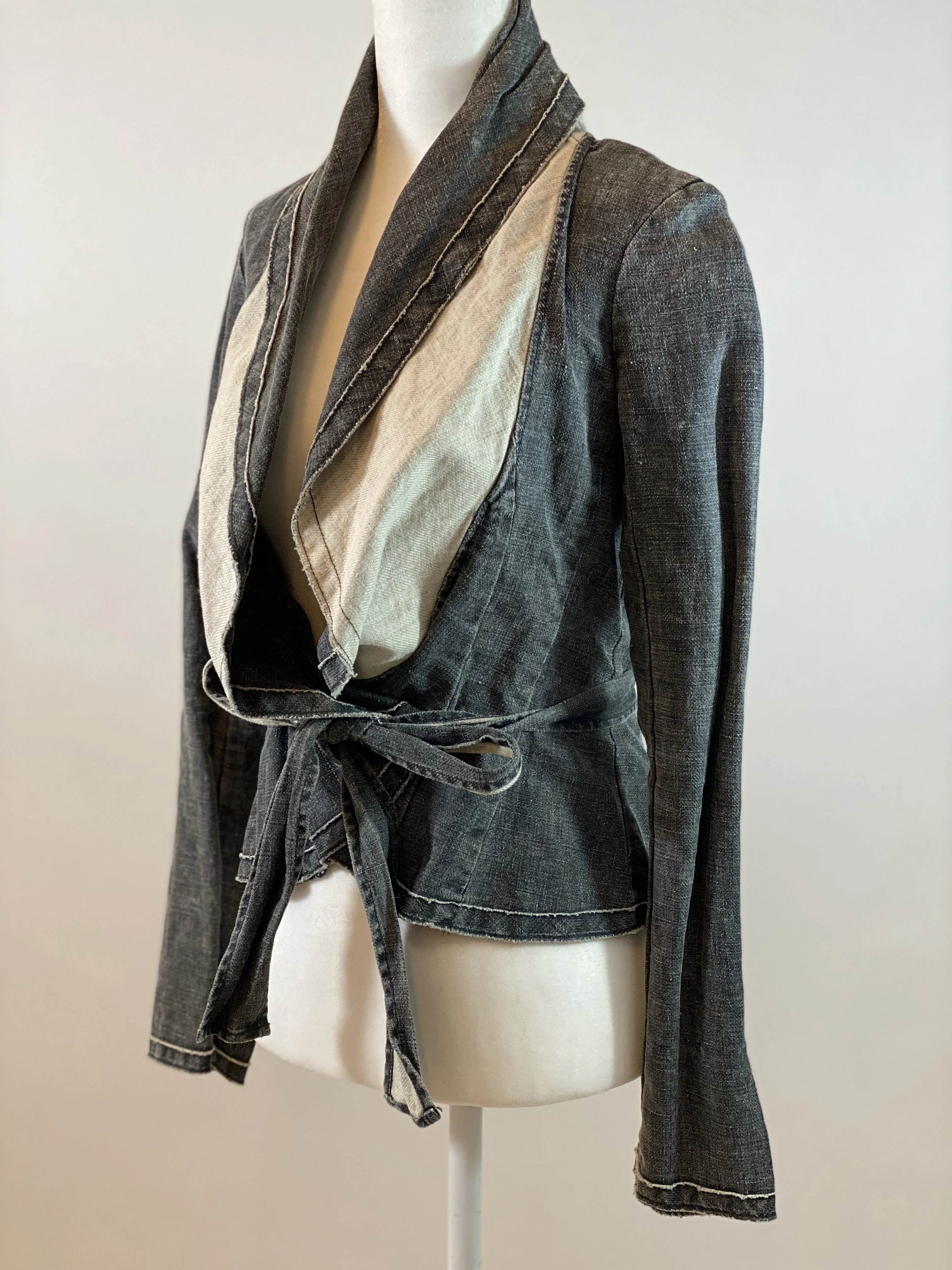 00's Faded Black Denim Blazer by BCBG