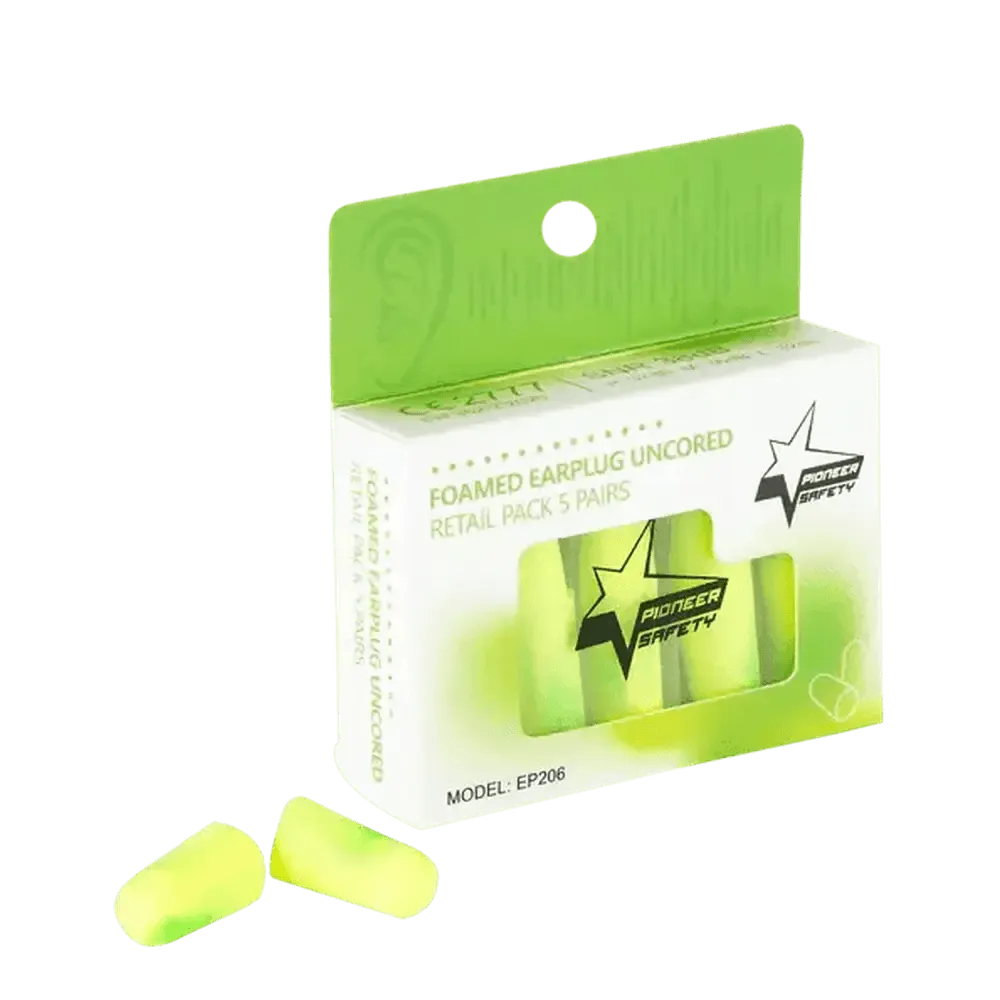 10pce 38db Green PU foam tapered bullet uncorded earplugs