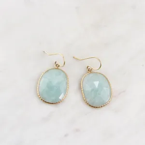 14k Gold Amazonite Slice Earring