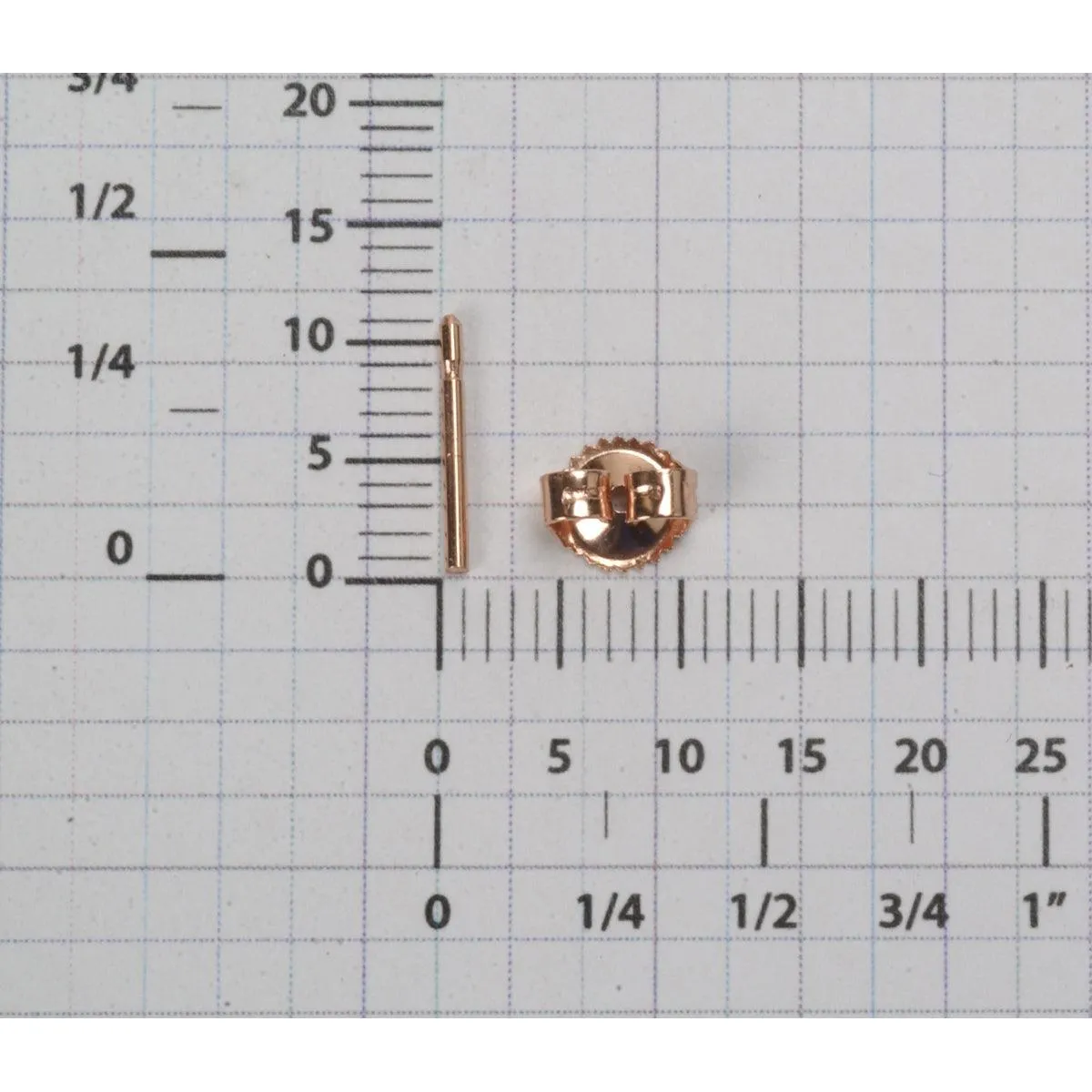 14K Pink .040" Friction Earring Post and Heavy 5.8mm Back Set