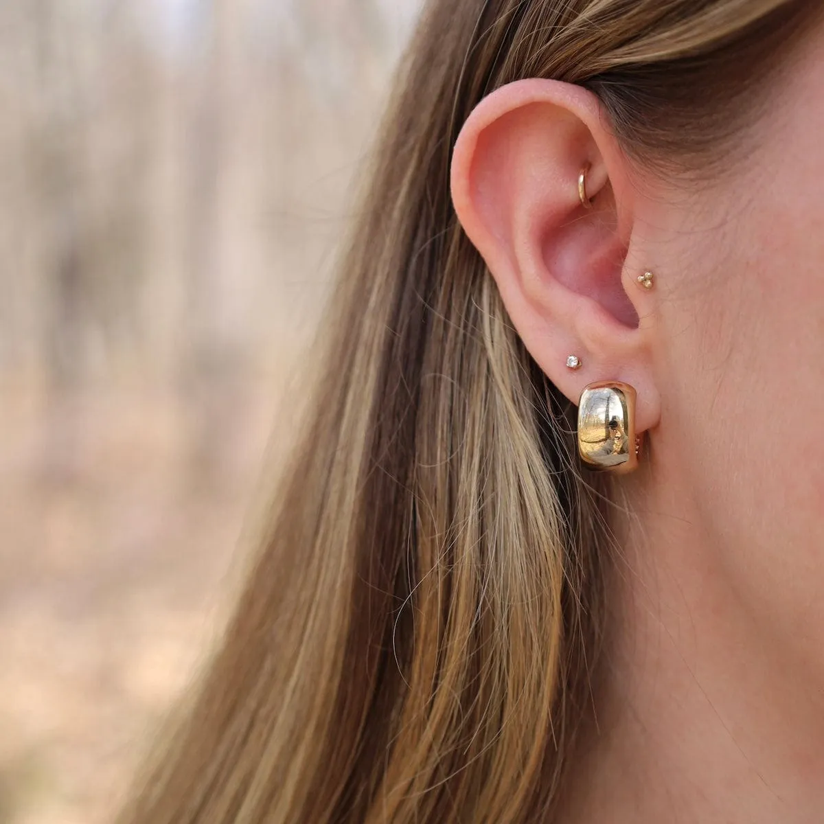 14k Plain Band Hoops