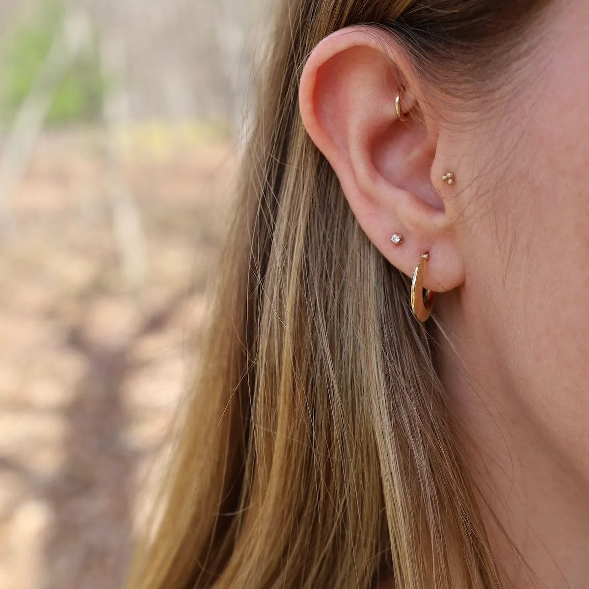 14k Small Crescent Hoops