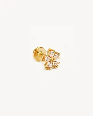 14k Solid Gold Snowflake Cartilage Earring