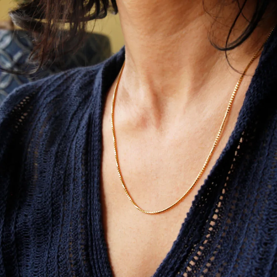 14K Yellow 20" Gold Box Chain