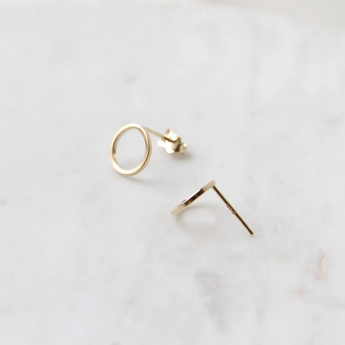 14k Yellow Gold Open Circle Post Earring