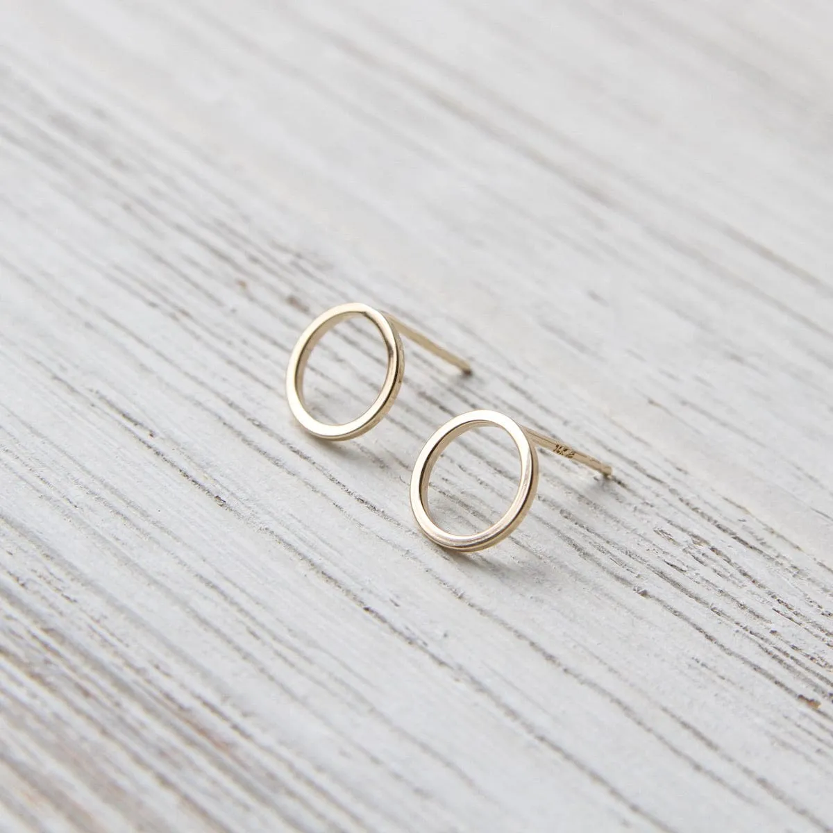 14k Yellow Gold Open Circle Post Earring