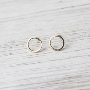 14k Yellow Gold Open Circle Post Earring