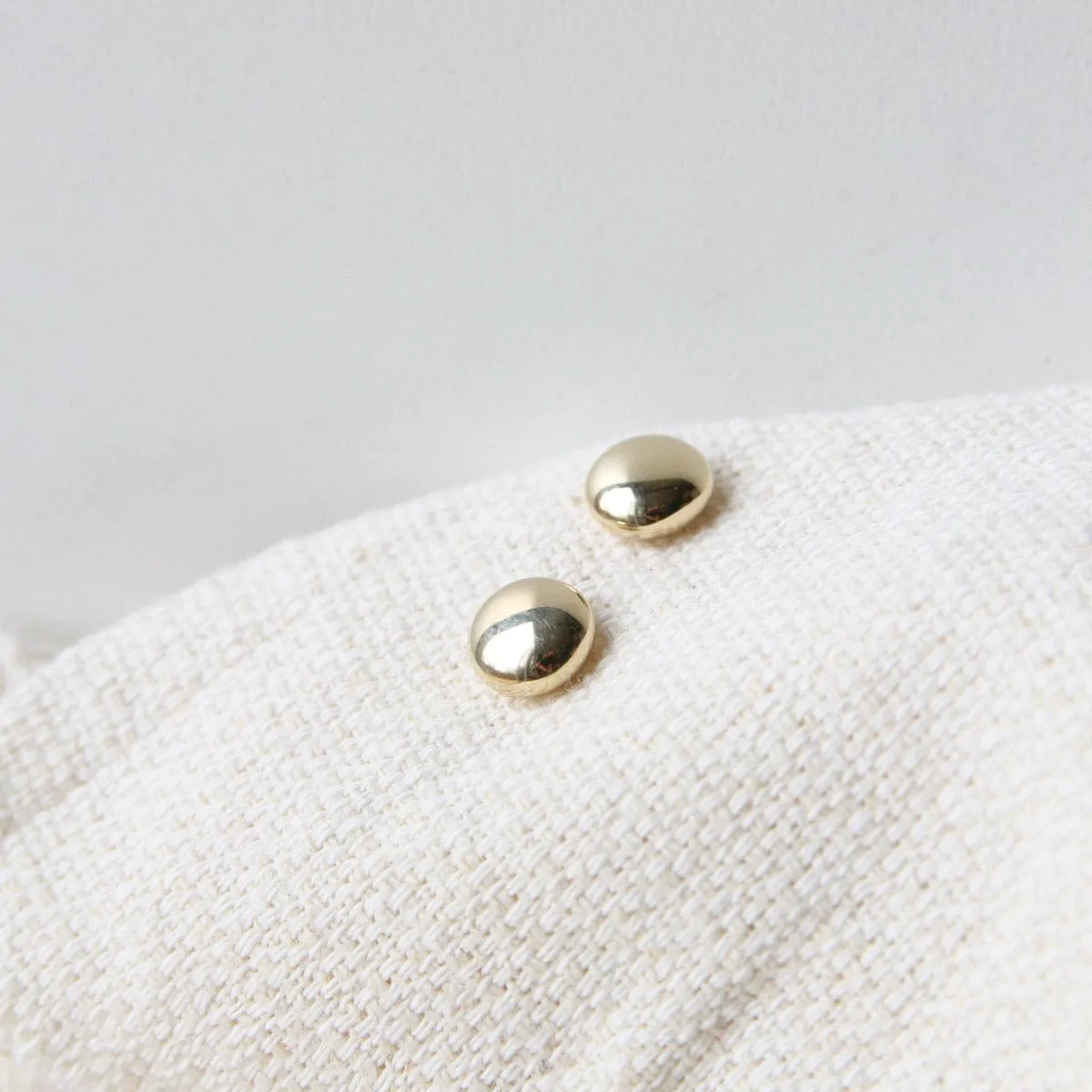 14k Yellow Gold Small Flat Ball Post Earring