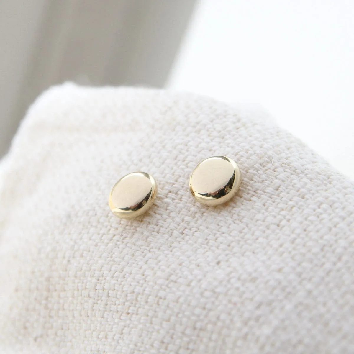 14k Yellow Gold Small Flat Ball Post Earring