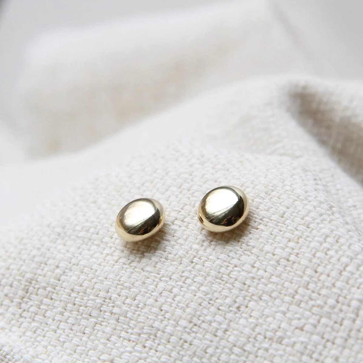 14k Yellow Gold Small Flat Ball Post Earring