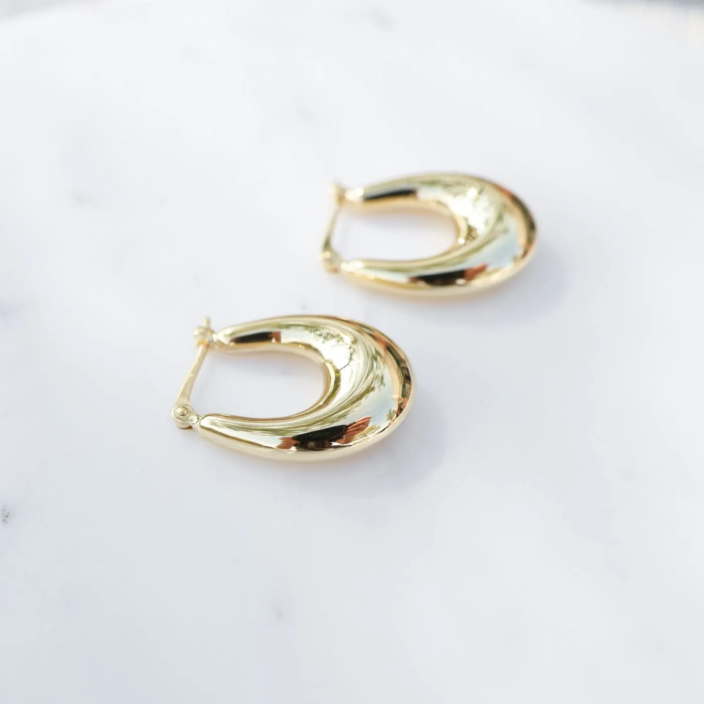 14k Yellow Gold Small Polished Hoop