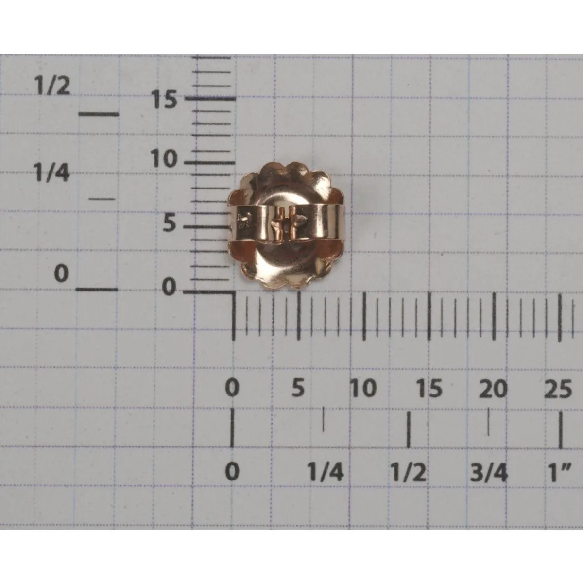 14KP Rose Gold Monster Plain 10mm Friction Earring Backs