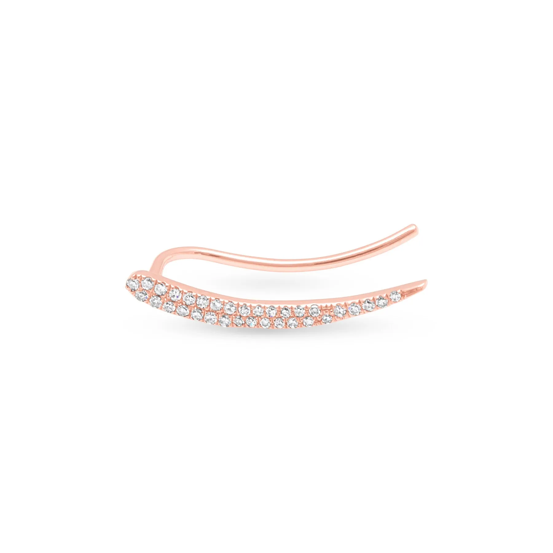 14KT Rose Gold Diamond Karma Ear Climber