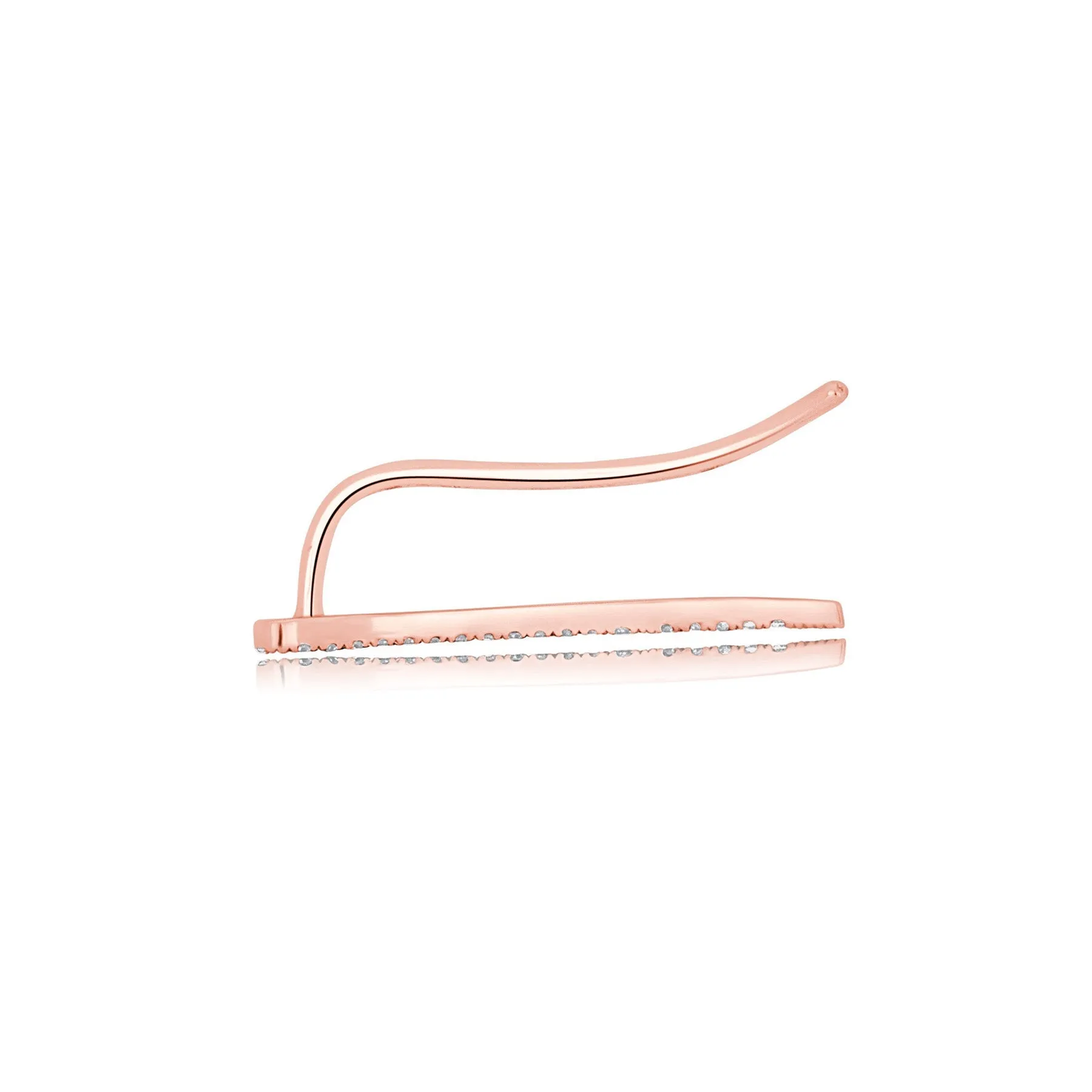 14KT Rose Gold Diamond Karma Ear Climber