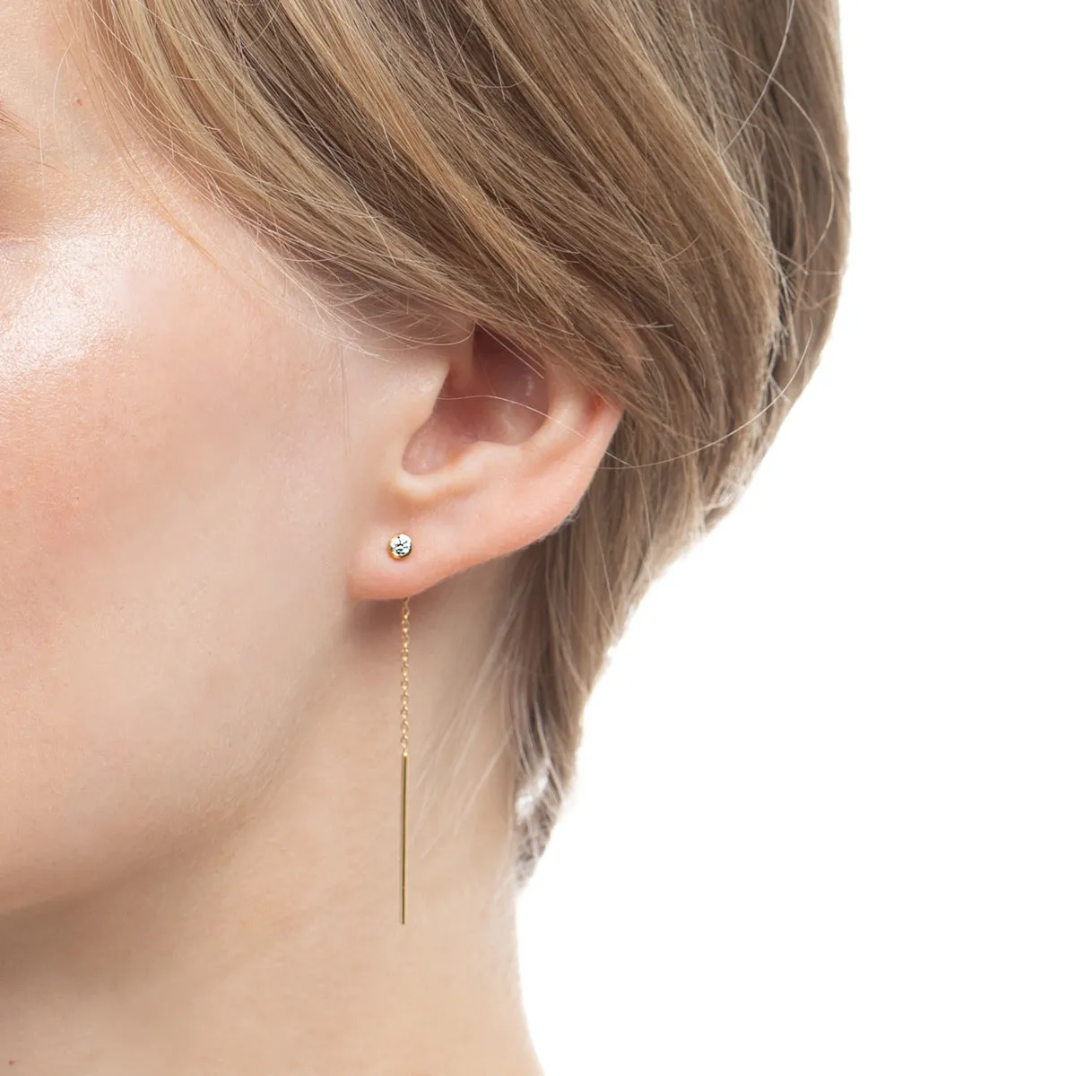 18k "Manhattan" Diamond Chain Earring Small size