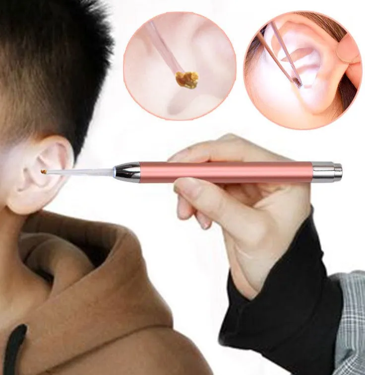 2PCS Ear Wax Removal Tool Kit Ear Pick Set Flashlight Earpick With Led For Adults and Kids