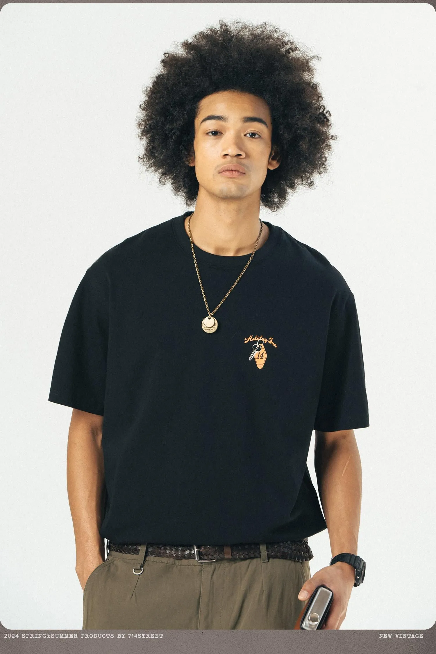 714STREET カジュアルプリントTシャツ 714ST037