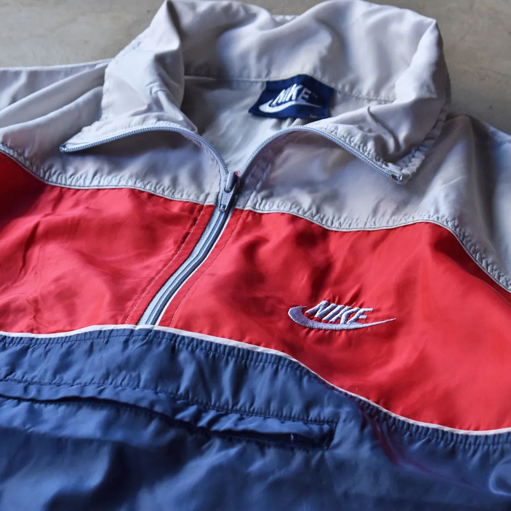 80’s NIKE 紺タグ！パッカブル仕様 ハーフジップ ナイロンプルオーバー 240303