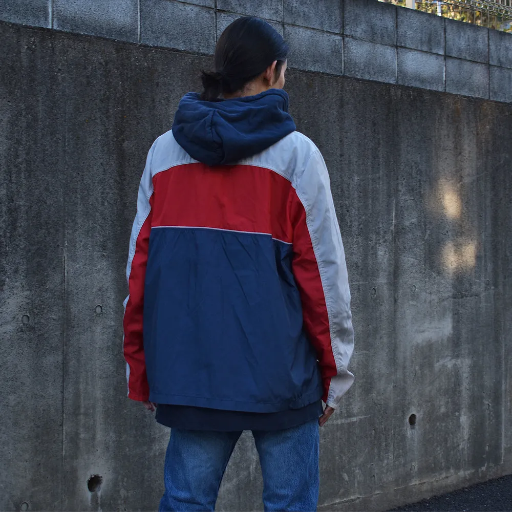 80’s NIKE 紺タグ！パッカブル仕様 ハーフジップ ナイロンプルオーバー 240303