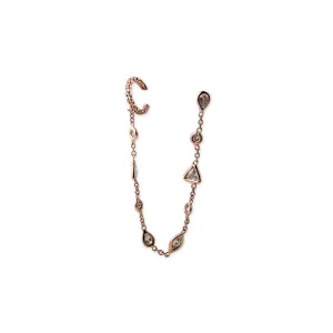 9 DIAMOND SHAPES CHAIN PAVE EAR CUFF