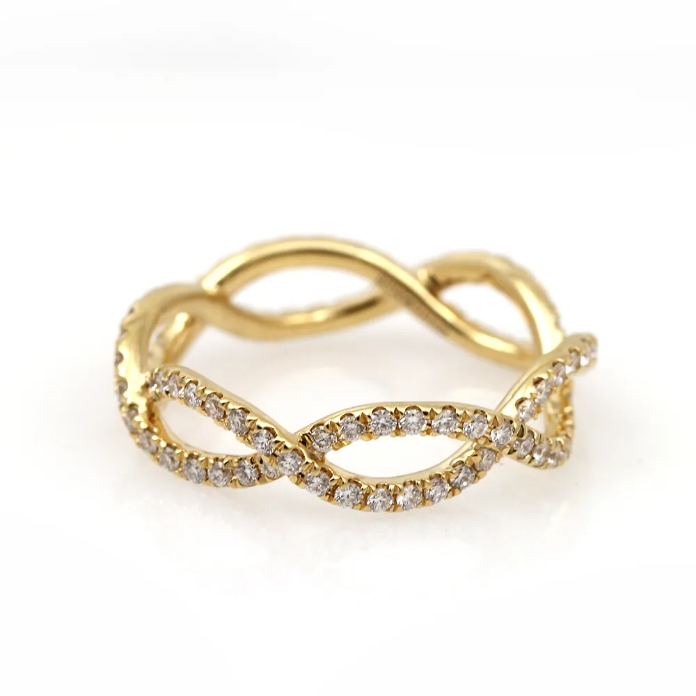 A. Jaffe Seasons of Love 18K Yellow Gold Diamond Infinity Eternity Band