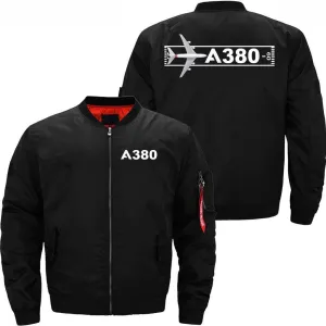 AIRBUS A380 TAKEOFF TIME BOMBER FLIGHT AVIATOR JACKET