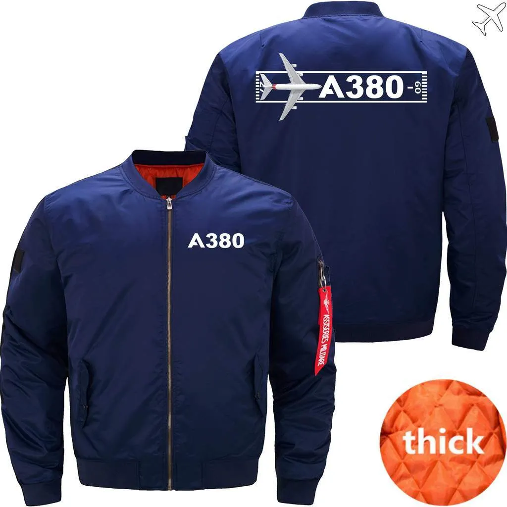 AIRBUS A380 TAKEOFF TIME BOMBER FLIGHT AVIATOR JACKET