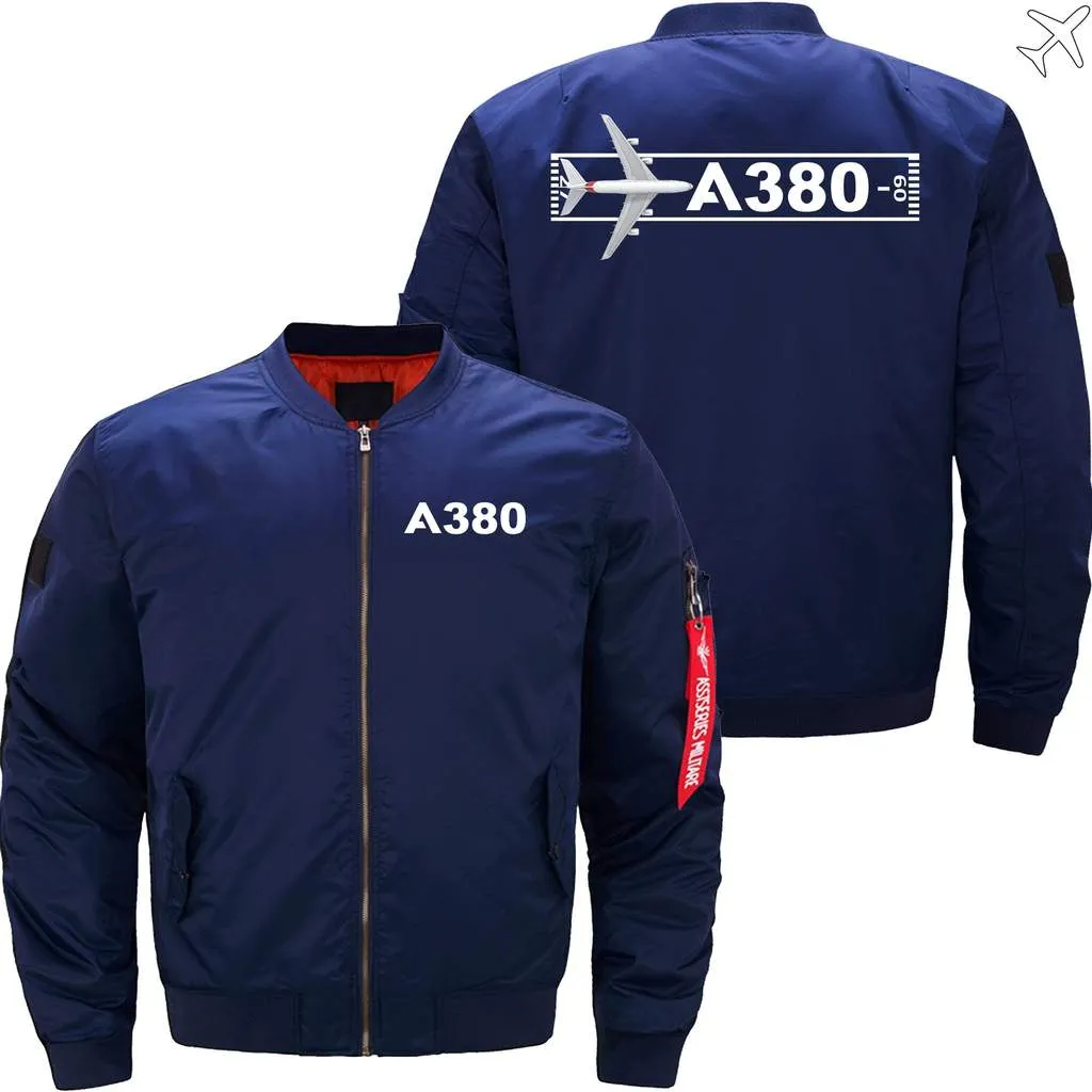 AIRBUS A380 TAKEOFF TIME BOMBER FLIGHT AVIATOR JACKET