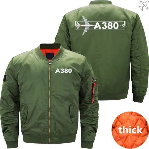 AIRBUS A380 TAKEOFF TIME BOMBER FLIGHT AVIATOR JACKET