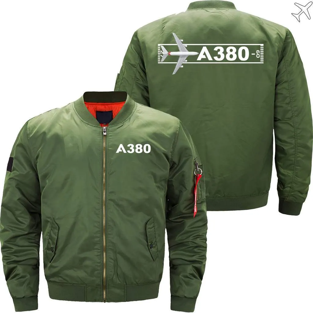 AIRBUS A380 TAKEOFF TIME BOMBER FLIGHT AVIATOR JACKET