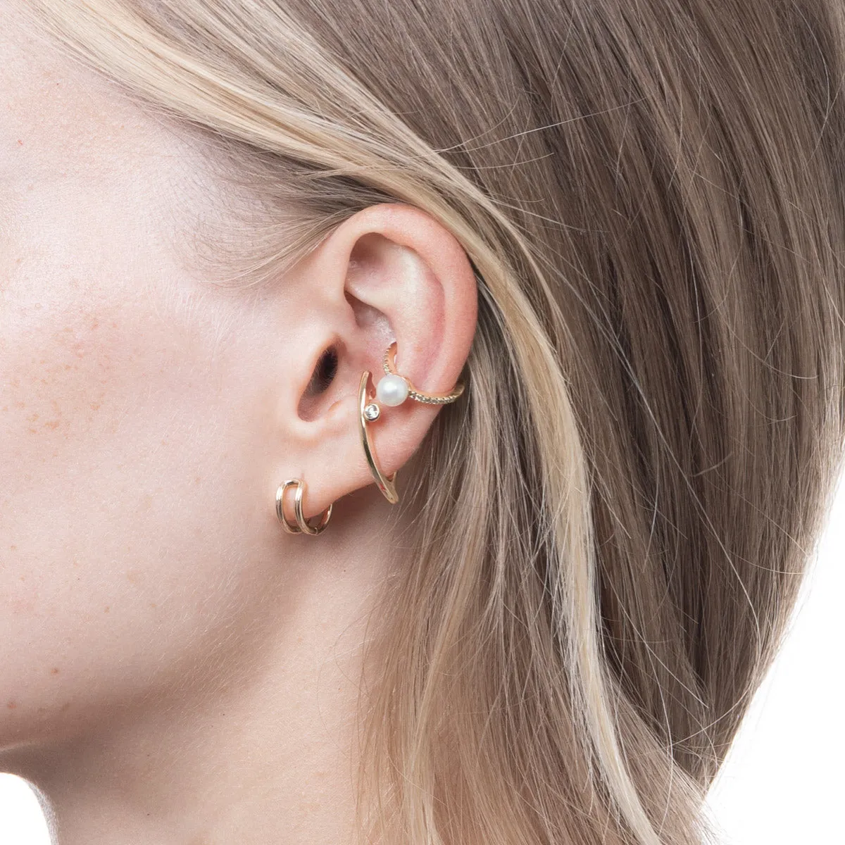 Akoya Pearl Diamond Ear Cuff