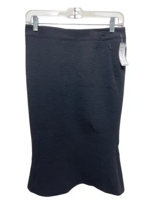 Akris Size 4 Black Wool Back Zip Pencil Skirt Zip Pocket Skirt