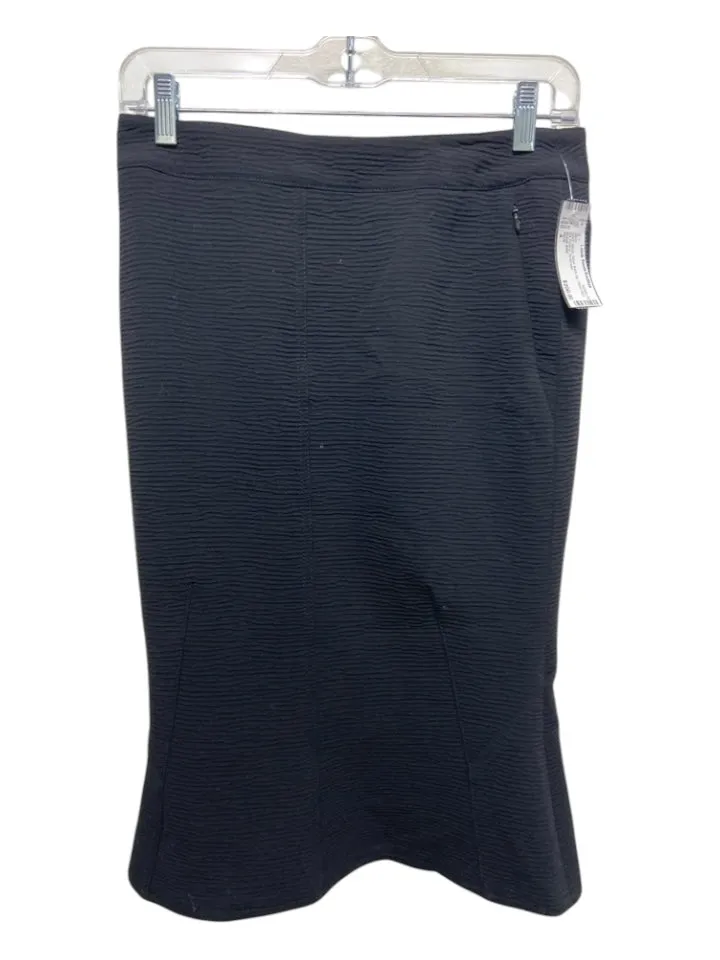 Akris Size 4 Black Wool Back Zip Pencil Skirt Zip Pocket Skirt