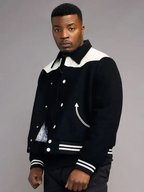 All American Tv Show Spencer James Black And White Bomber Jacket