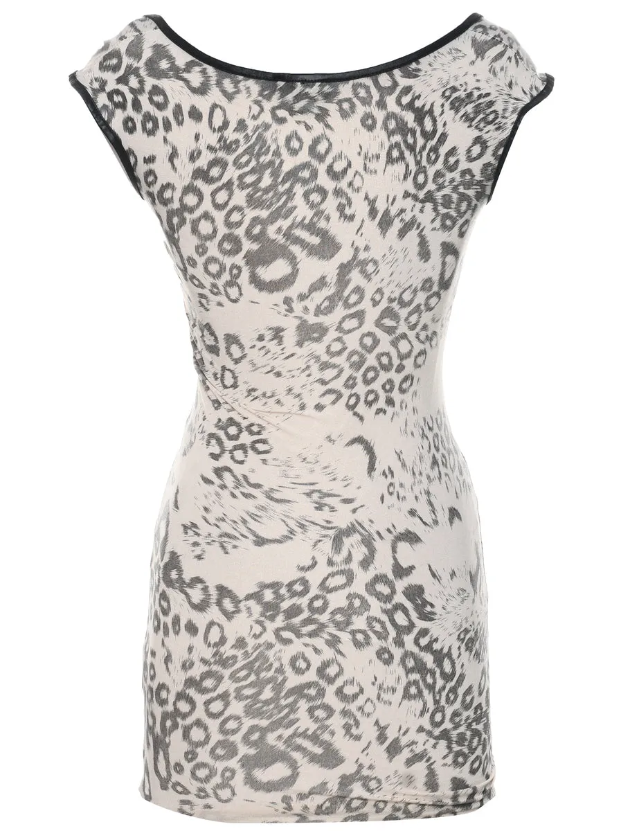 Animal Print Bodycon Dress - XS
