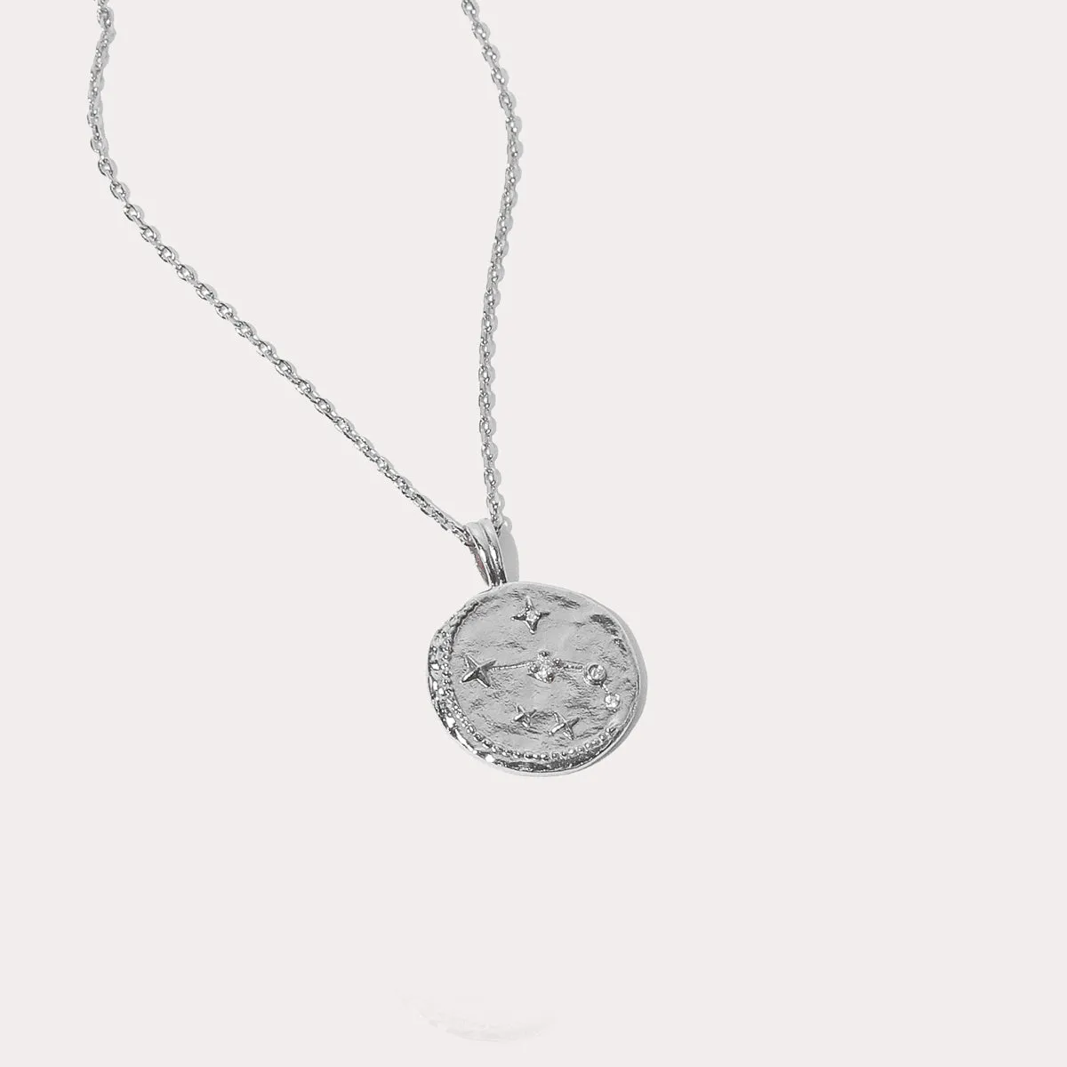 Aries Zodiac Pendant Necklace in Silver