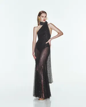 Back Detailed Sleeveless Black Dress