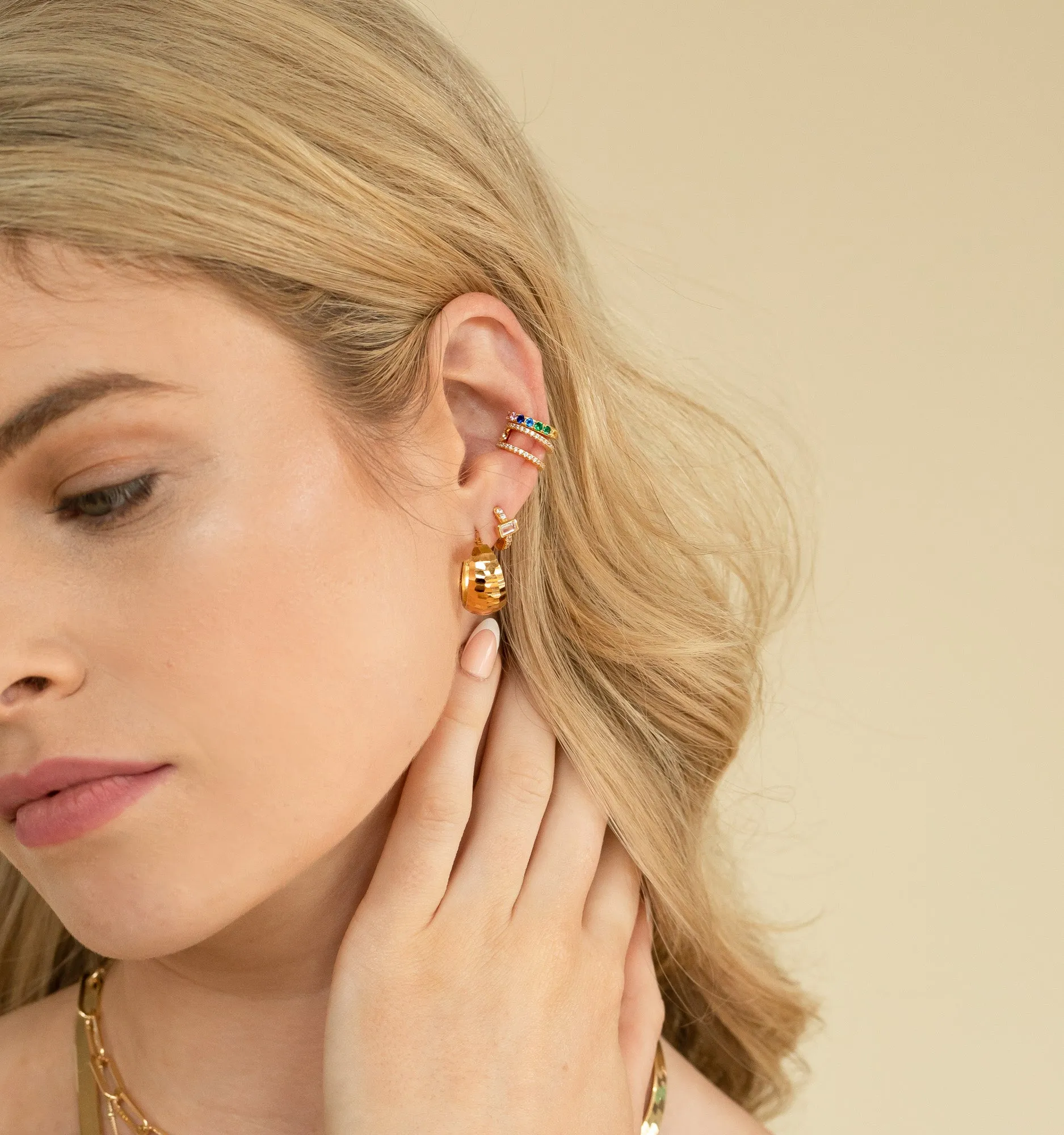 Baguette Hoop Earrings