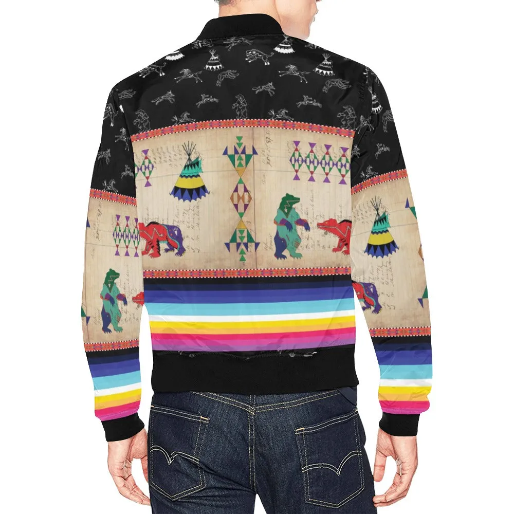 Bear Ledger Black Sky Bomber Jacket for Men