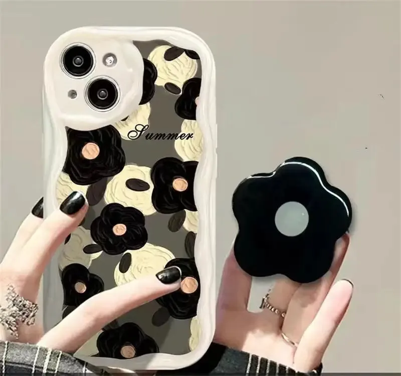Beautiful Floral Flower Holder Stand Phone Case for Samsung Galaxy