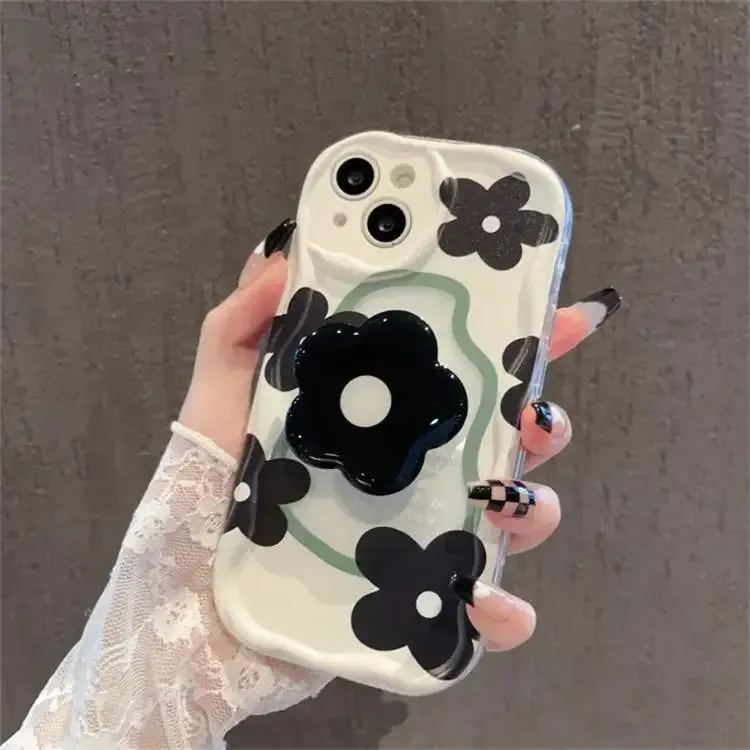 Beautiful Floral Flower Holder Stand Phone Case for Samsung Galaxy