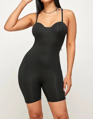 Black Sleeveless Romper Bustier