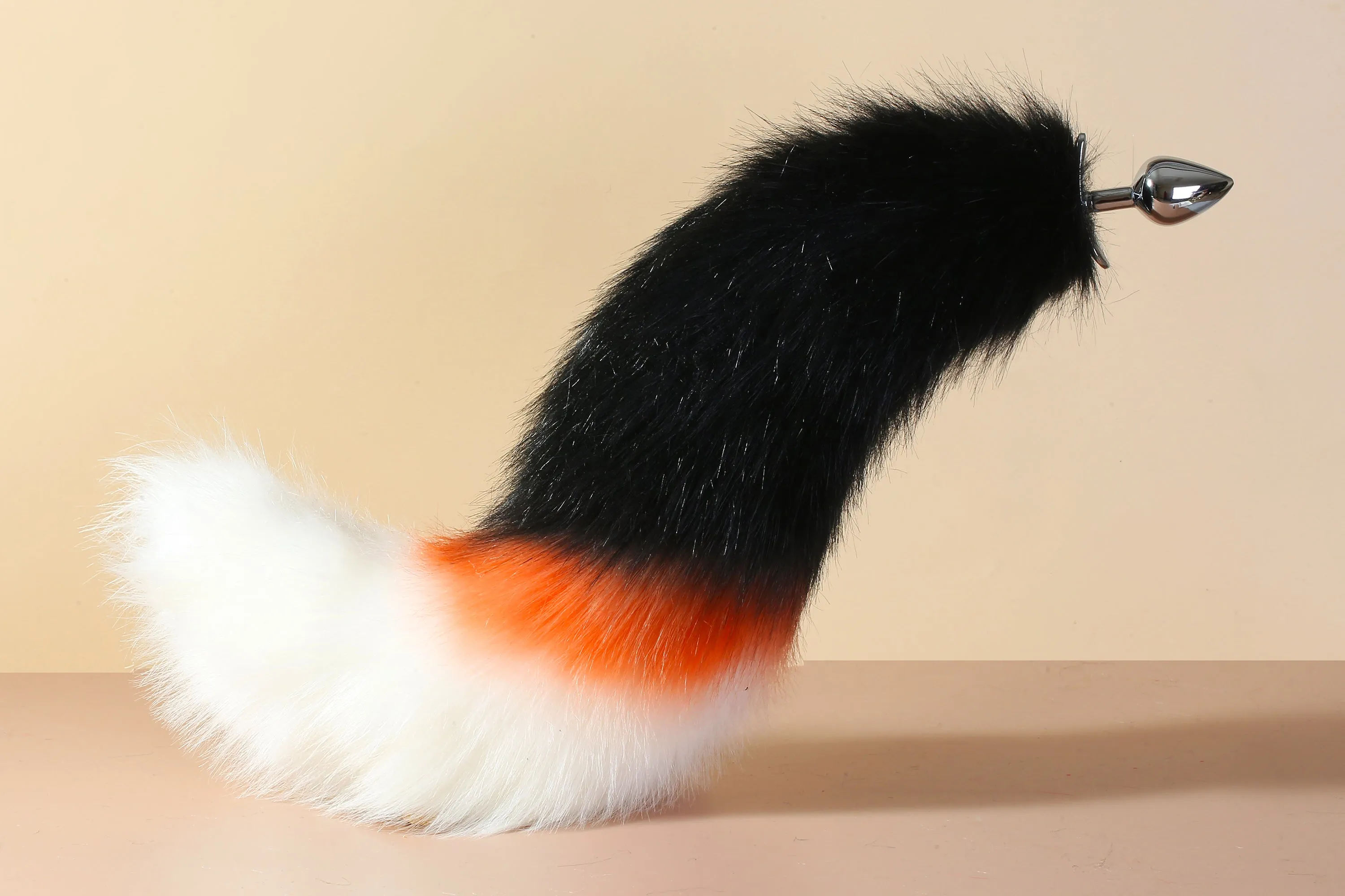 black white orange fox tail plug and ear neko ear and tail set neko cosplay anime wolf tail buttplug and ear kitten ear and tail plug mature