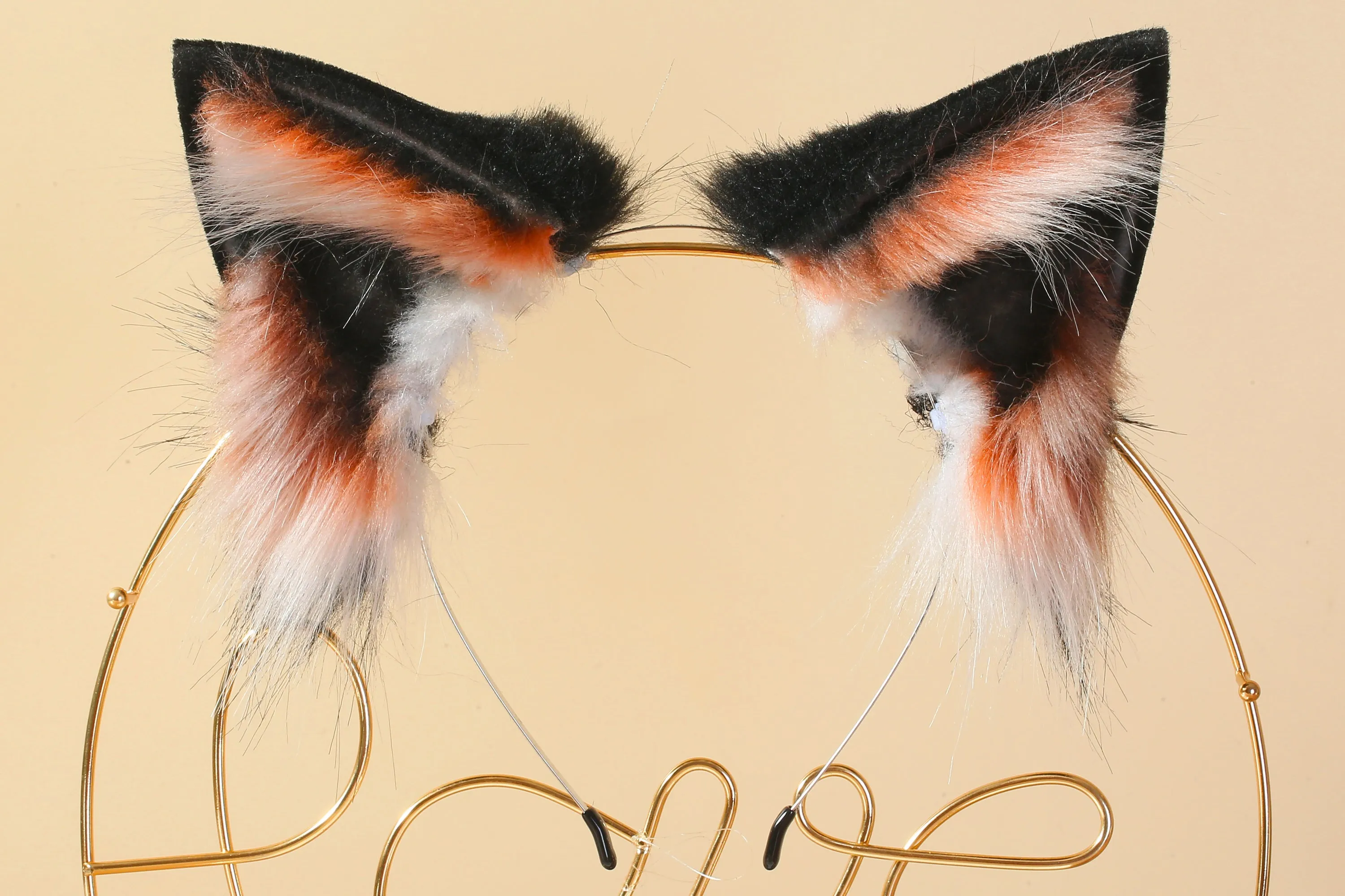 black white orange fox tail plug and ear neko ear and tail set neko cosplay anime wolf tail buttplug and ear kitten ear and tail plug mature