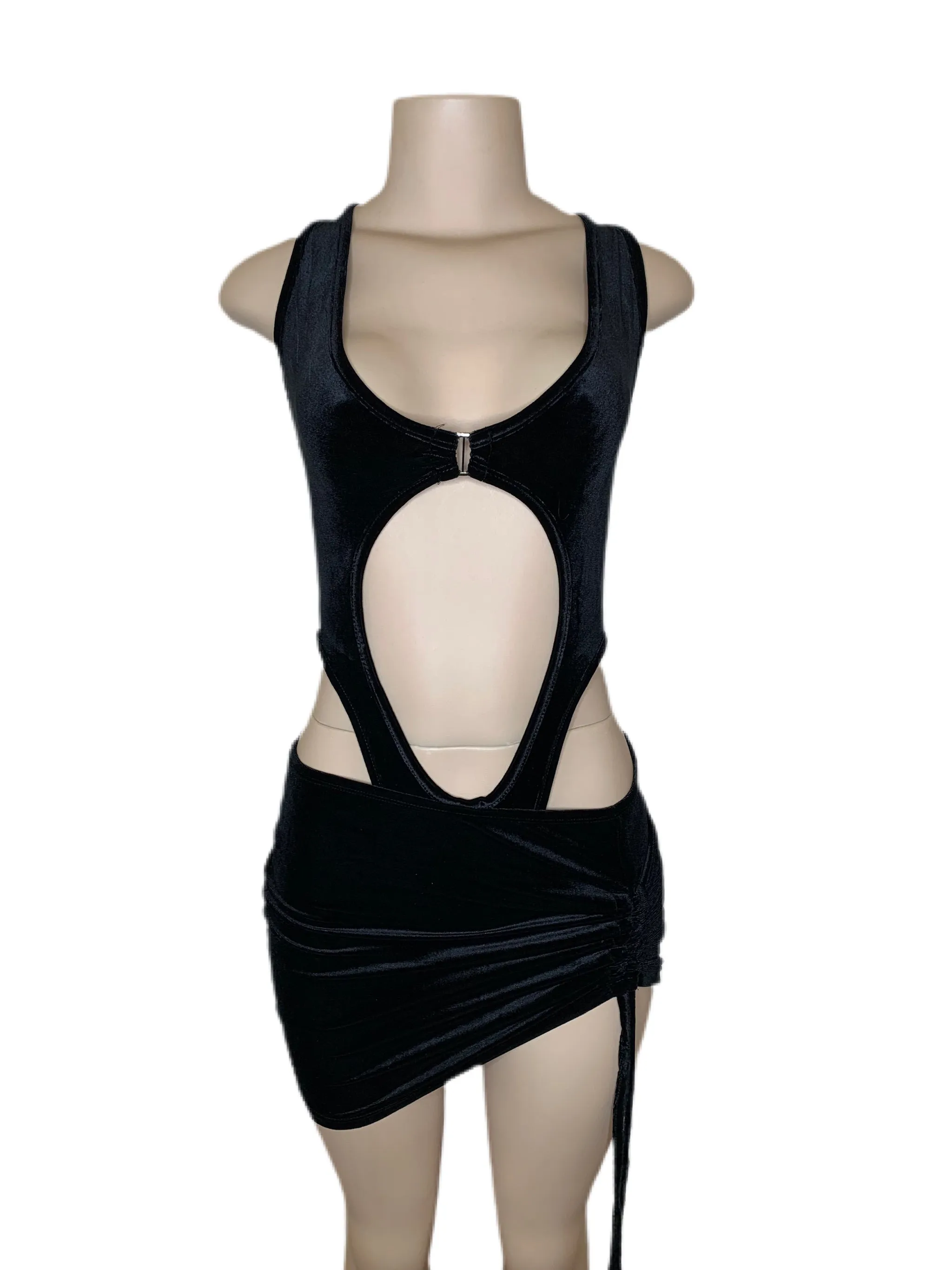 BLAQUE. Black Velvet Two Piece Skirt Set