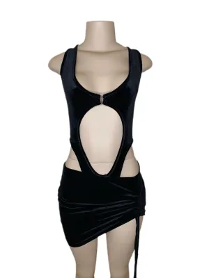 BLAQUE. Black Velvet Two Piece Skirt Set