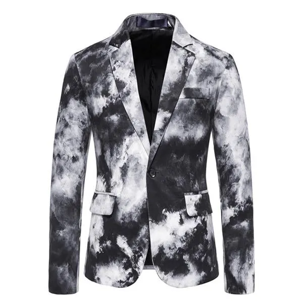 Blazer vintage décontracté à boutonnage simple pour homme